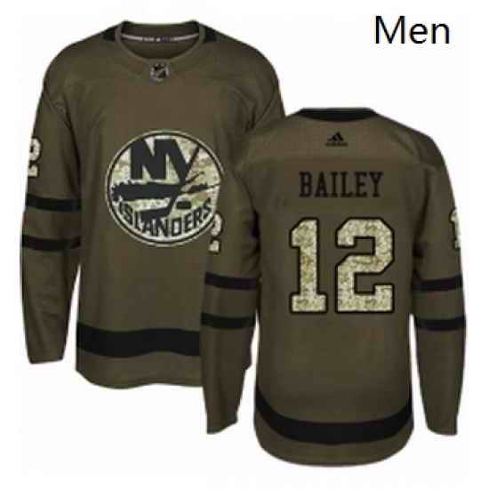 Mens Adidas New York Islanders 12 Josh Bailey Authentic Green Salute to Service NHL Jersey